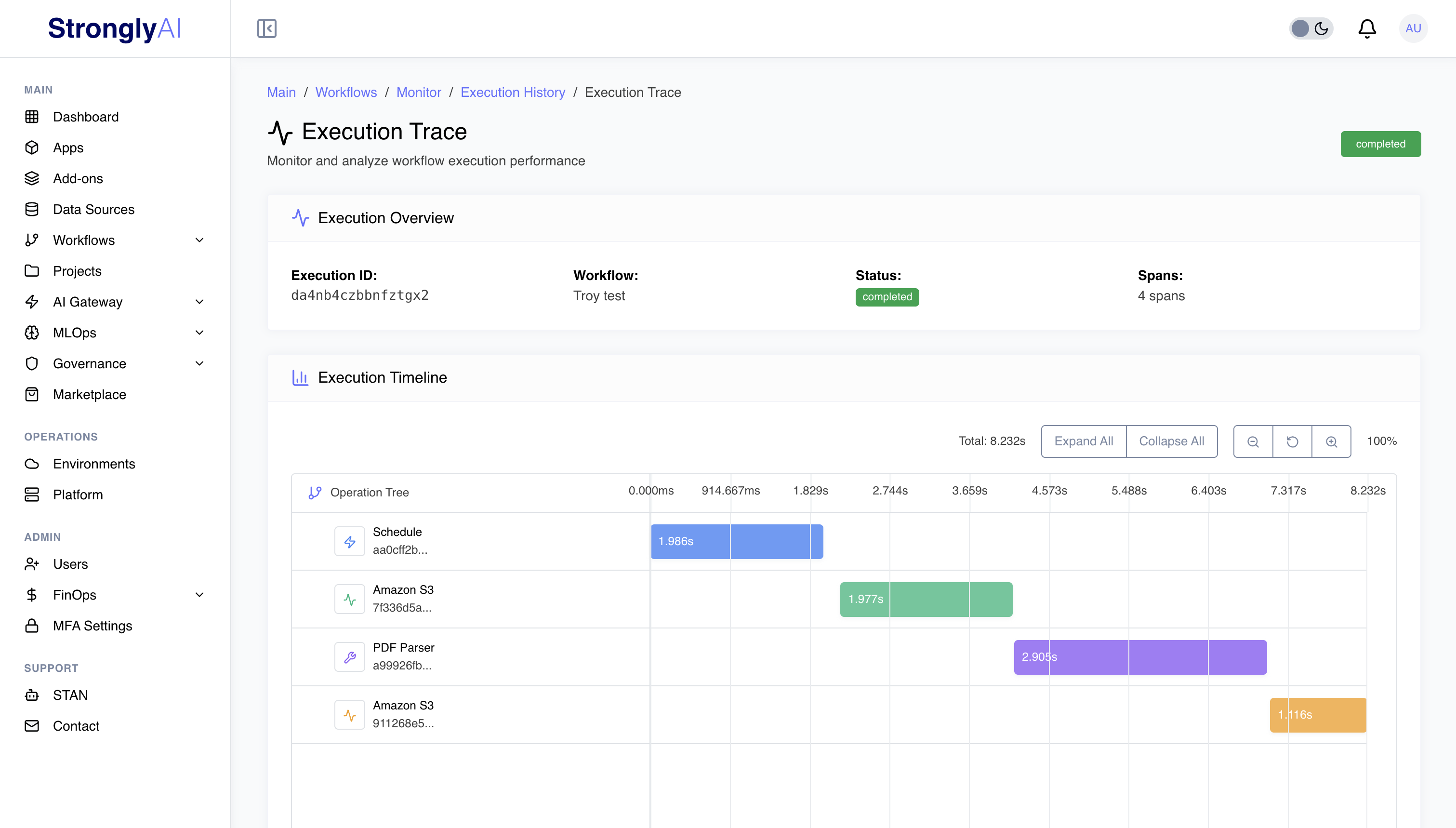 Workflow Execution Tracing